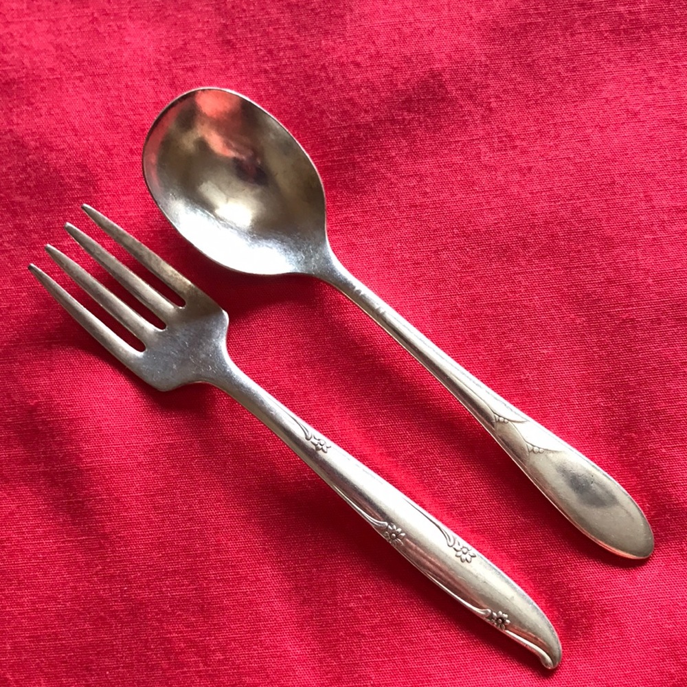 Child’s Silver/ Silver Plated Fork and Spoon Set